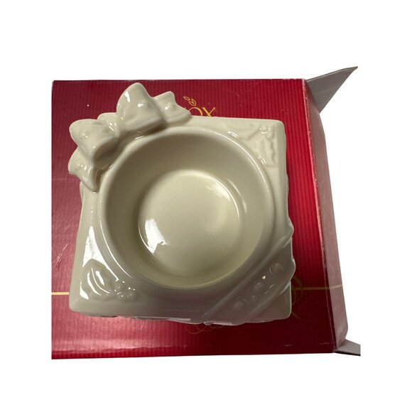 Lenox Yuletide Glowlites Package Tea Light Candle Holder Ceramic Holiday Design - Picture 9 of 10